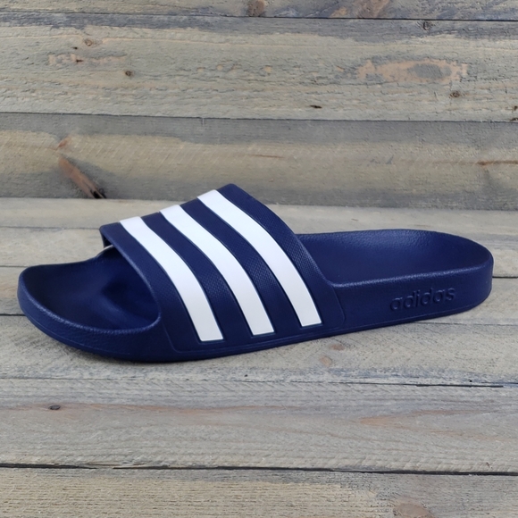 adidas Adilette Aqua Slides Sandals Blue/White - Picture 4 of 8